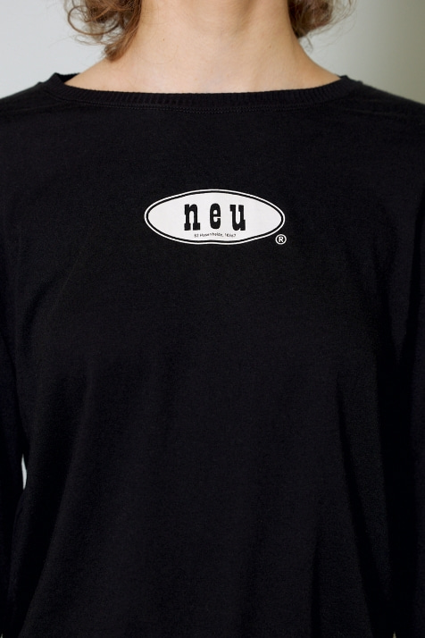 neu oval logo l/s t-shirt - black