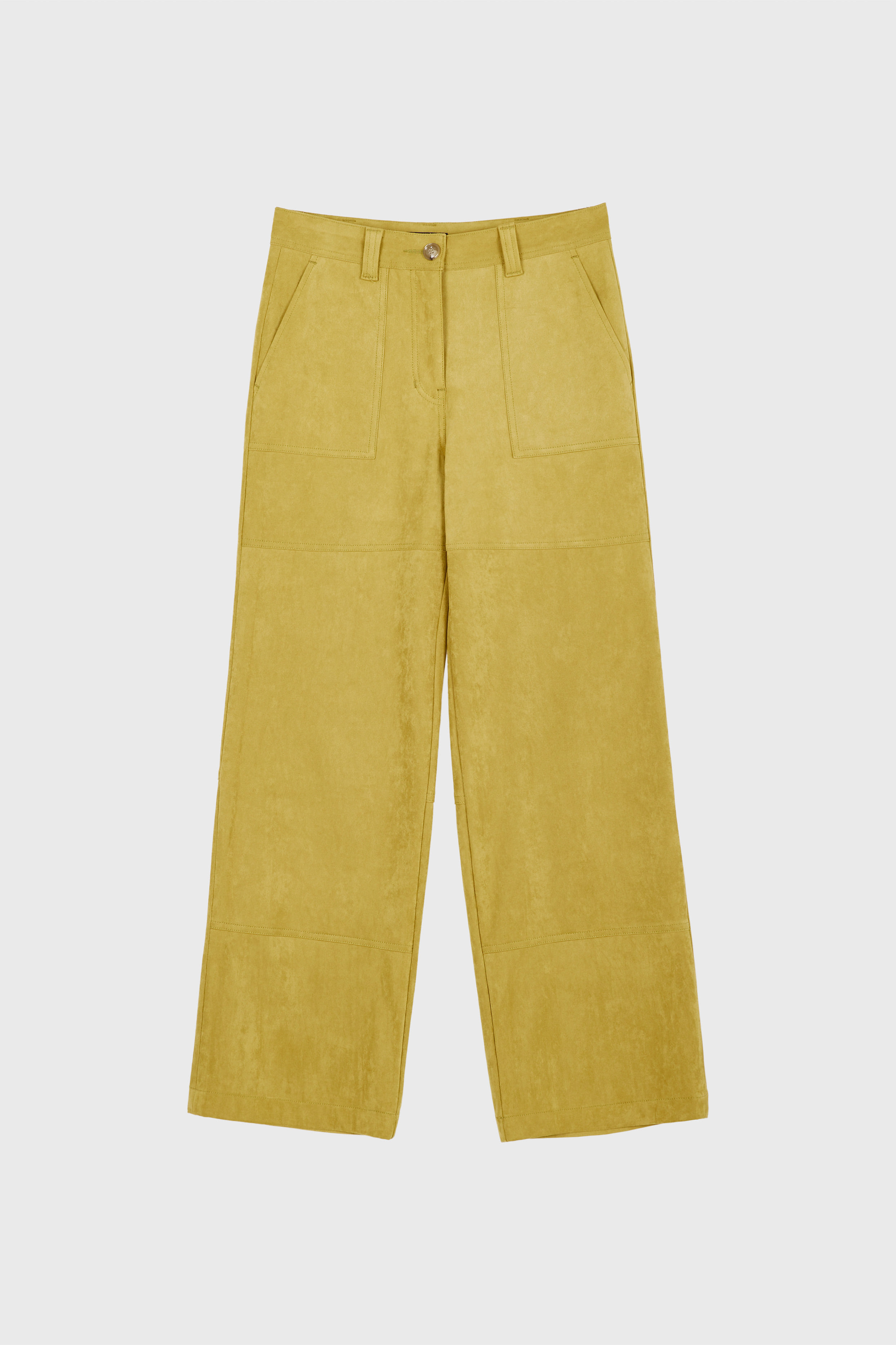 solid echo suede pants - yellow