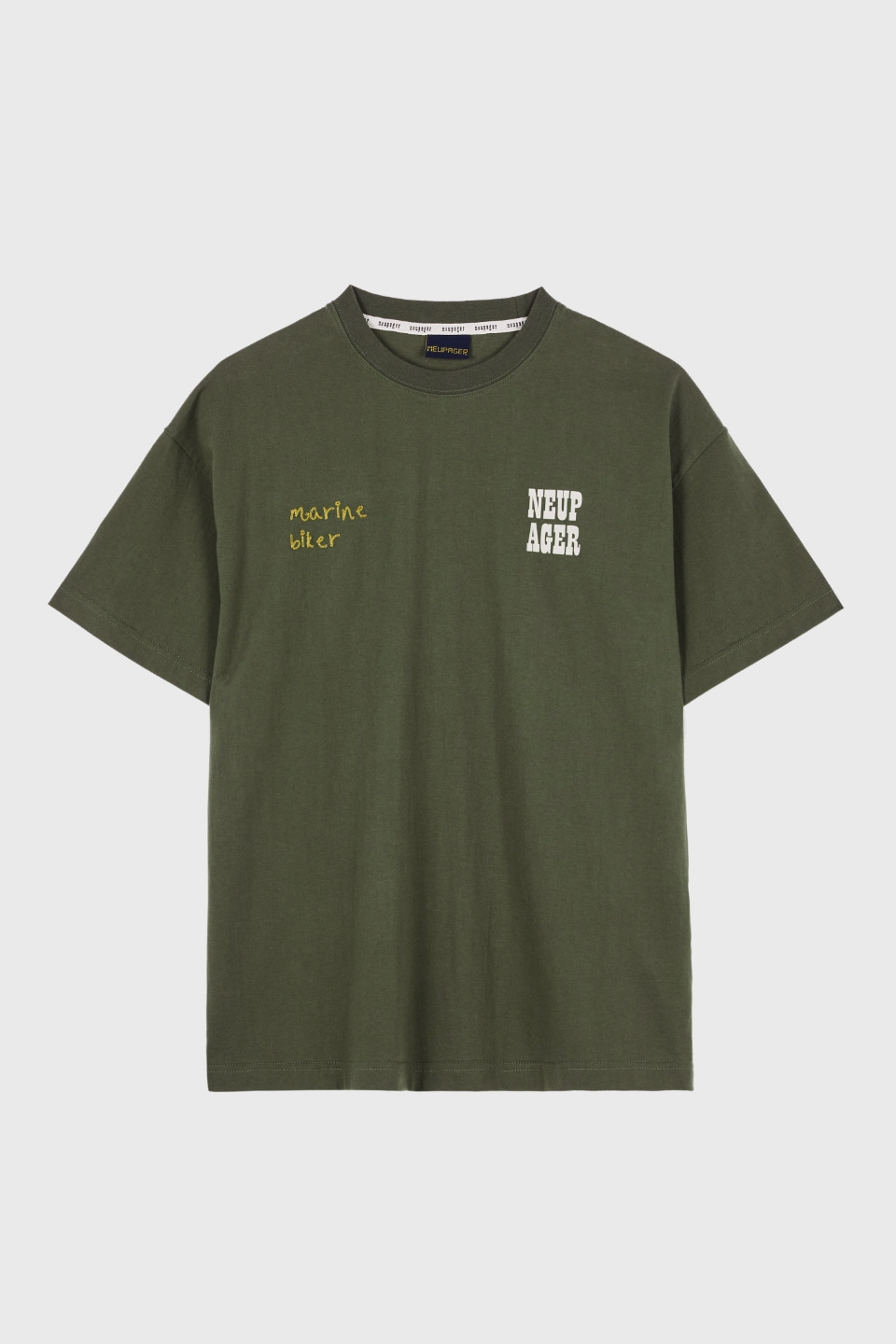 marine biker t-shirt - khaki