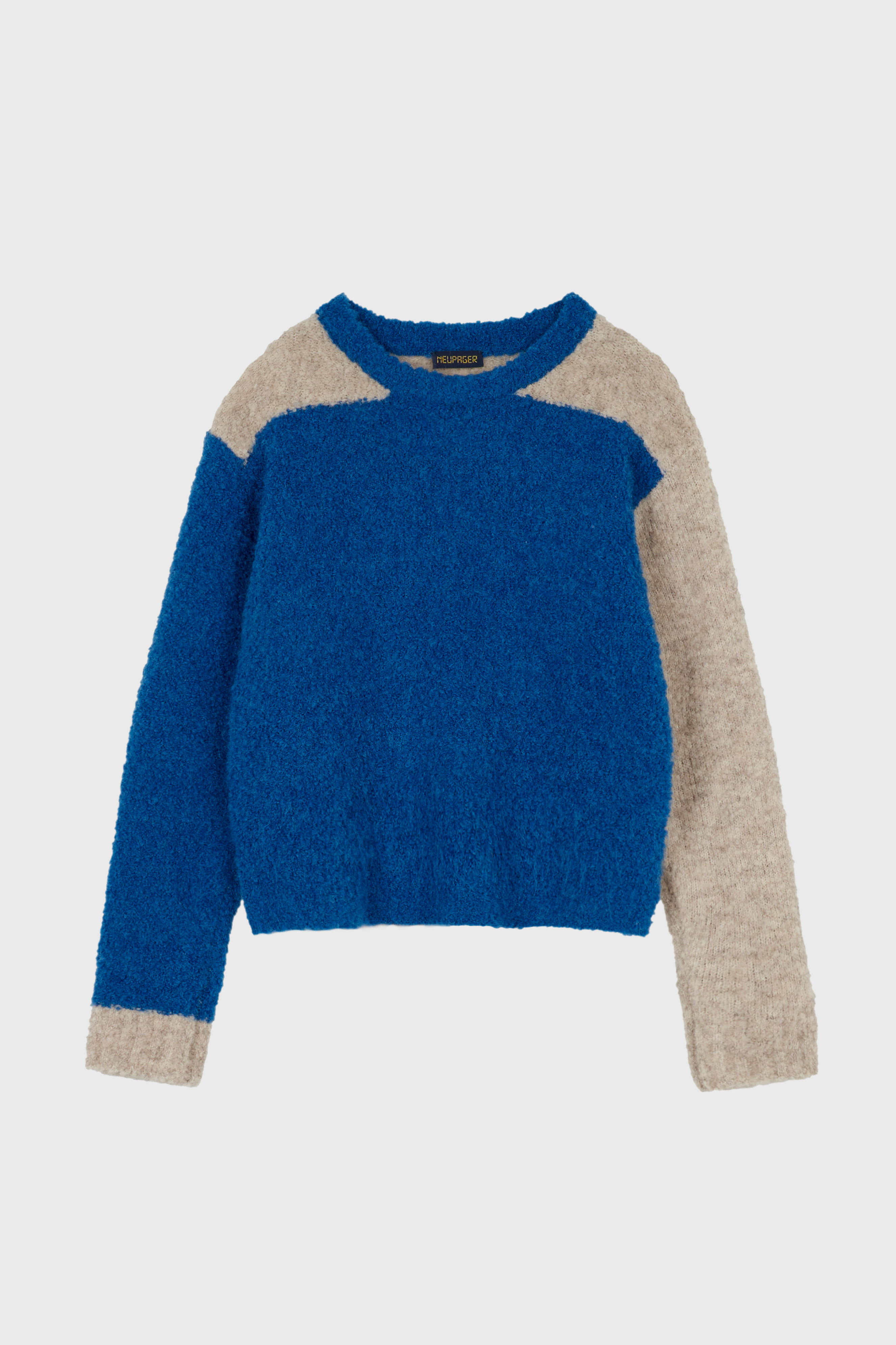boucle knit top - blue